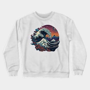 Hokusai Wave Colorful Crewneck Sweatshirt